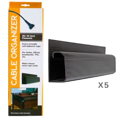 Fleming Supply Cord and Cable Organizer- 5 Piece J Channel Raceways Concealer Kit 107768DIJ